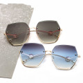 hexagon rimless Ocean color  2020 new arrivals unique fashion shades custom designer luxury UV400 sunglasses metal women 72023